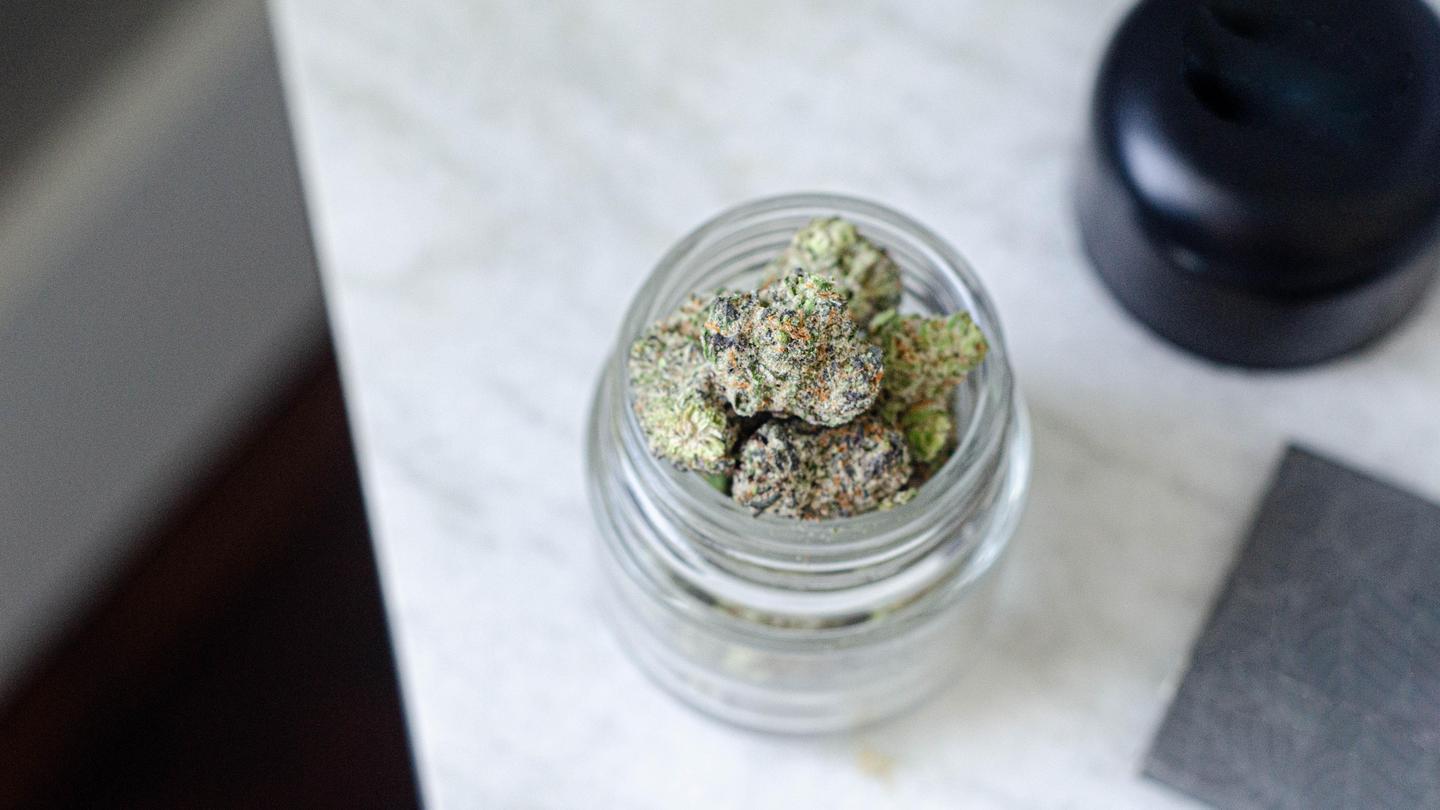 premium flower in a jar